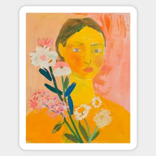 Woman Abstract Yellow Portrait Matisse Sticker